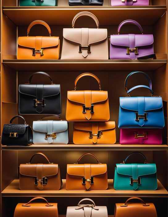 A display of replica Hermès Constance bags, showcasing the iconic design and craftsmanship of the brand.jpg