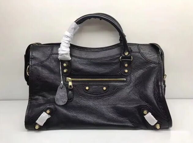 Balenciaga Classic Large Lambskin City Tote Bag 435 Black