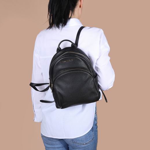 Abbey Medium Leather Backpack Black