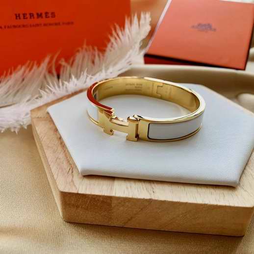 Hermes Bracelet white Metal with gold hardware