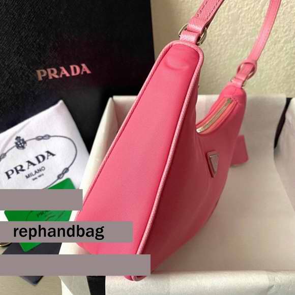 Prada Wholesale Zip Women's Hobo Black/Rose Bags Leather Handle