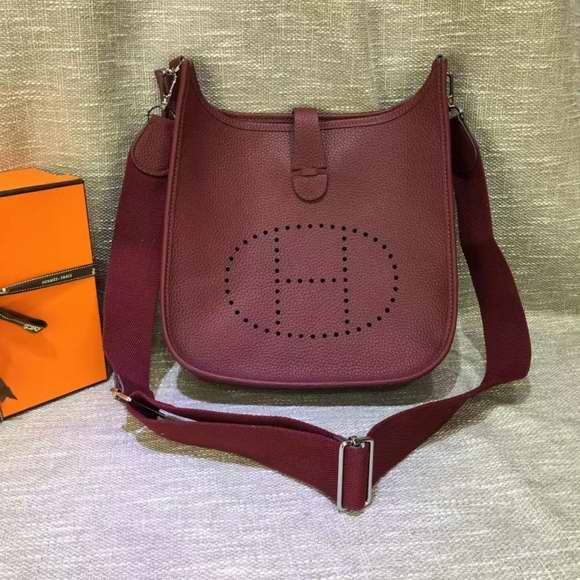 Hermes Evelyne III Togo Leather Crossbody Bag Dark Blue