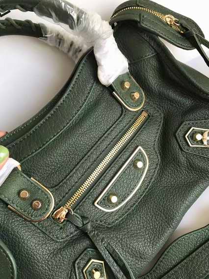 Balenciaga city green goatskin large bag