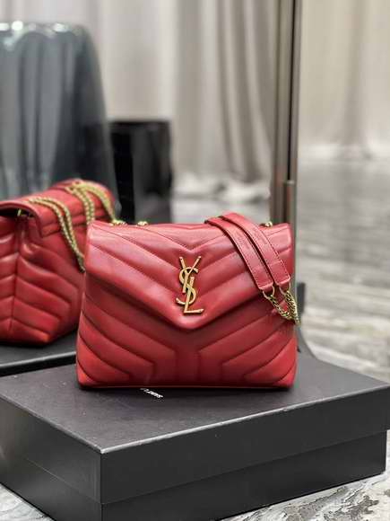 YSL 494699 LouLou Small Bag Y Leather red