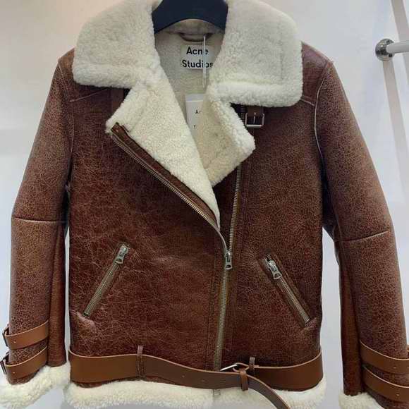 Acne Studios Shearling Jacket Brown