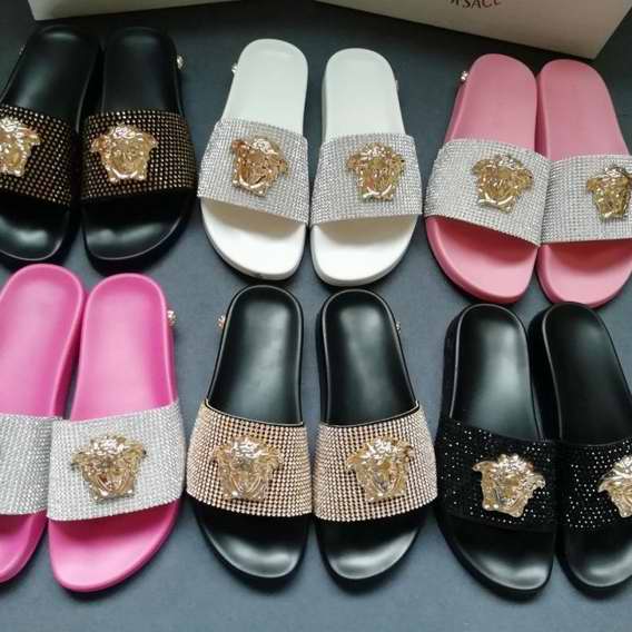 Replica Designer Versace Rhinestone Slippers